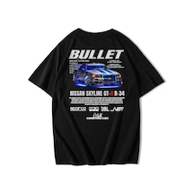 Brz Collection Unisex Oversize Nissan Skyline Gt-r R-34 Bullet T-shirt-siyah Siyah