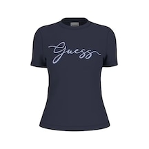 Guess Circe Nakışlı Logo Kadın T-shirt V6gı01k2962 Lacivert
