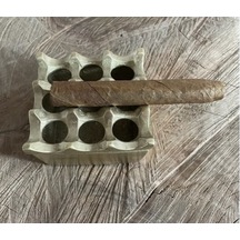 ANTİK PİRİNÇ SARI KÜLLÜK PURO KÜLLÜĞÜ SİĞARA KÜLLÜK 8*8CM