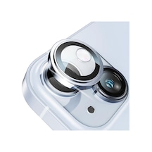 İphone 15-15 Plus İle Uyumlu Safir Kamera Lens Koruyucu Kolay Kurulum Kitli Çizilmez Safir Cam Ve Titanyum Alaşım Çerçeve Mavi, Safir Cam