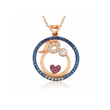 Gümüş Rose Anne Ve Bebek Sevgisi Bayan Kolye - Renk: Gümüş
