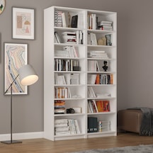 Asra Trend %100 MDFLAM Beyaz Kitaplık K-09