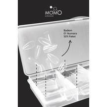 Momo Professional Soft Gel Tips Badem No:01 Tek Boy 50 Li Yedek Paket