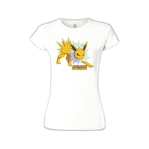 Pokemon Go - Jolteon Beyaz Kadın Tshirt 001 Pokemon Go - Jolteon Beyaz Kadın Tshirt 001