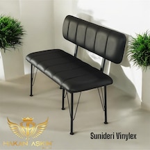 By Hakan Aşkın Siyah Metal Ayaklı Metal Alt Kasalı Sunideri Vinylexline Style 2025 Sırtlı Bench & Bank Siyah Deri Siyah Deri Sunideri