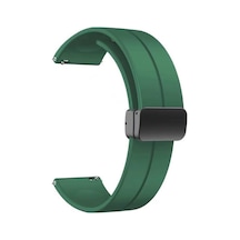 Oppo Watch 46mm 22mm Manyetik Klipsli Silikon Lüx Kordon + Metal Kordon Dönüştürücü