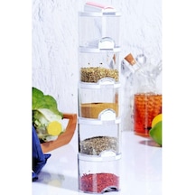 Akrilik Renkli Geçmeli 5'li Bremen Pratik Baharatlık Seti 12x8x25 Çok Renkli