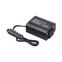 150w Taşınabilir Güç İnvertörü Dc 12v'den Ac 220v'ye Araç İnvertör Dönüştürücü Transformatör, 1 Ac Priz Ve Çift Usb Portu İle