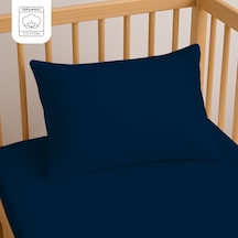 %100 Pamuk Bebek Yastık Kılıfı 35x45 Cm 2 Adet Doğal & Yumuşak Lacivert