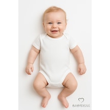 Babyden's Beyaz Kısa Kollu Çıtçıtlı Bebek Body Zıbın % 100 Pamuklu Rahat Bebek Giyim Unisex Body Beyaz