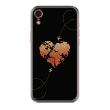iPhone Uyumlu XR Kılıf Silikon Desen Plane Heart 1721