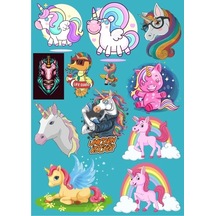 Uncorn Sticker Set-1 12 Parça Telefon, Tablet, Defter, Laptop Sticker
