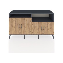 Kronos Konsol 4 Raflı 4 Kapaklı 176x59x99 Antrasit-çam/antrasit Atlas Çam/antrasıt - Antrasıt