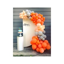 Pastel Turuncu Gri Ve Somon Balon Zinciri 100 Adet Mix