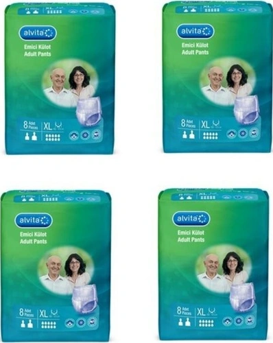 Alvita Emici Külot Xl 8li Hasta Bezi 4 Paket 32 Adet XL