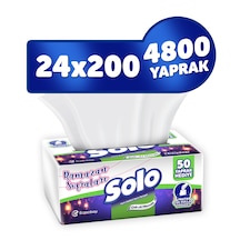 Solo 24'lü Çek-al Kağıt Mendil 3600 Yaprak +1200 Yaprak Hediye