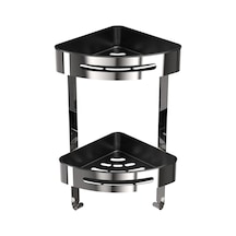 Lüx 2 Katlı Paslanmaz Banyo Rafı - Krom - 40 Cm Çok Renkli