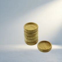 Yuvarlak Bambu Çerezlik Derin Kase Seti 8.8cm Çapında 6 Adet