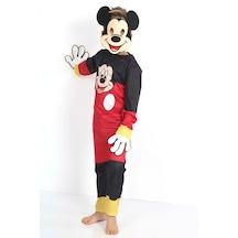 Çocuk Eğlenceli Mickey Maske Ve Eldivenli Kostüm Çocuklar Buna Bayılacak