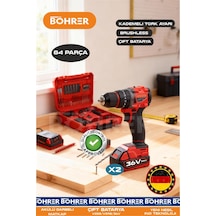 Böhrer Ba011189 Çift Batarya Yeni Model 36v 3ah Pro Seri Darbeli Torklu Vidalama Şarjlı Matkap