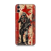 Apple Uyumlu iPhone 11 Uyumlu Kırmızı Gitar Desenli Silikon Kılıf -