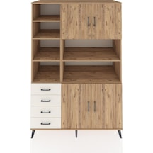Kronos Dolap 9 Raflı 4 Çekmeceli 4 Kapaklı 132x59x195 Çam-çam... Çam
