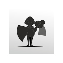 Folyo Sticker Mutlu Çocuk 100cm Uzunluk Siyah
