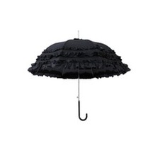 Ikkb Dantel Güneşlik Prenses Şemsiye Uzun Kol Otomatik Güneş Koruyucu Şemsiye Siyah