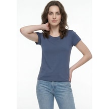 Regular Fit Kadın Tshirt K.kol Mavi