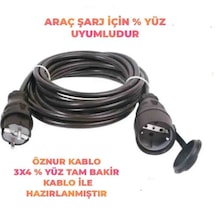 Öznur Kablo 3x4mm 15 Mt Uzatma Kablosu Siyah