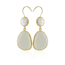 Kadir Jewellery 22 Ayar Altın Kaplama Kadın Sallantılı Küpe -el İşçiliği Ve Hipoalerjenik Küpe Beyaz 67512285