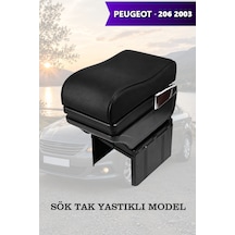 Peugeot 206 2003 Uyumlu Lüks Tip Siyah Renk Küllüklü Kol Dayama Bardaklıklı