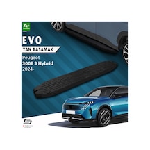 S-dizayn Peugeot 3008 3 Hybrid Evo Siyah Yan Basamak 183 Cm 2024 Üzeri A+ Kalite