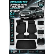 Citroen C4 Hybrıd Ust 2025 Model Uyumlu 3d Araca Özel Havuzlu Paspas+bagaj Havuzu Birebir Uyum