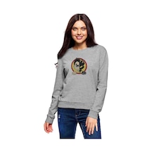 The Offspring Logo 7 Baskılı Gri Kadın Sweatshirt
