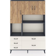 Arges Dolap 8 Raflı 5 Çekmeceli 3 Kapaklı 132x30x195 Antrasit... Antrasit