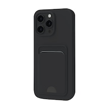 Apple iPhone Uyumlu  16 Plus Uyumlu Kılıf Kelvin Kartvizitli Silikon - Siyah