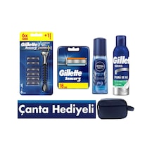 Sensor 3 Makine 22'li Yedek Tıraş Bıçağı , Tıraş Köpüğü , Erkek Deodorant , Seyahat Çantası