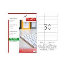 Tanex Tw-2229 - 70 X 29.7 MM Laser Etiket 100 Adet