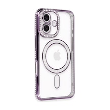 Apple iPhone Uyumlu 16 Kılıf Joke Simli Magneticsafe Kılıf - Derin Mor Bzsxx00 1