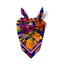 Coral Flower Desen 55x55cm Bandana/fular Çok Renkli