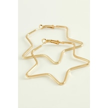 Yıldız - 763 - Halka Küpe - Novapazr - 5,5 Cm-sarı çok renkli