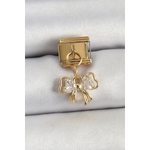 Mey İthalat 316l Çelik Sallantılı Zirkon Taşlı Fiyonk Model Gold Renk Nomination Charm - Özel Seri Meyeb684133b52e23106ae4010908 Altın