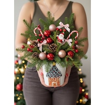 El Yapımı Christmas Ev Vazo Saksı Renkli