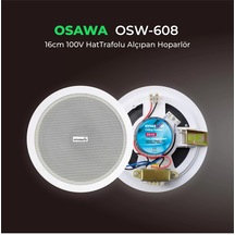 Osw-608 Alçıpan Tavan Hoparlör 16cm 100v Trafolu Beyaz
