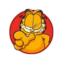 Garfield Oto, Motorsiklet, Kask, Laptop Sticker 13x13 Cm