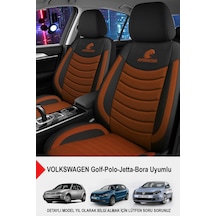 Panther Serisi Keten Kumaş Oto Koltuk Kılıfı- Volkswagen Bora-golf-jetta-polo Uyumlu Taba