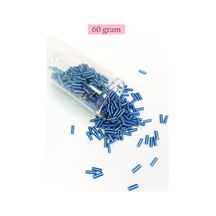 Uzun Boru Kesme Boncuk Çap 2mm Uzunluk 10 Mm - 60 Gram - Mavi - Bnc281