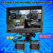7 İnç Kayıtsız Monitör Ve 2 Adet Metal Kasa 18 Ir Ledli 12 24 V