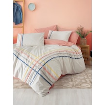 Cotton Box Puff Nakışlı Çift Kişilik Nevresim Takımı Linea Somon Somon